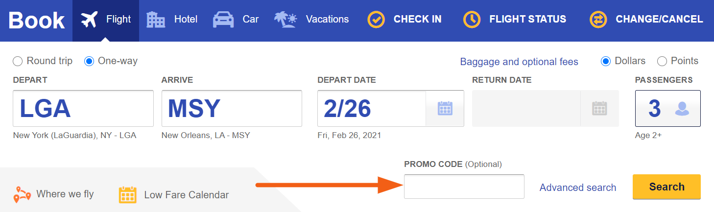 southwest airlines promo code