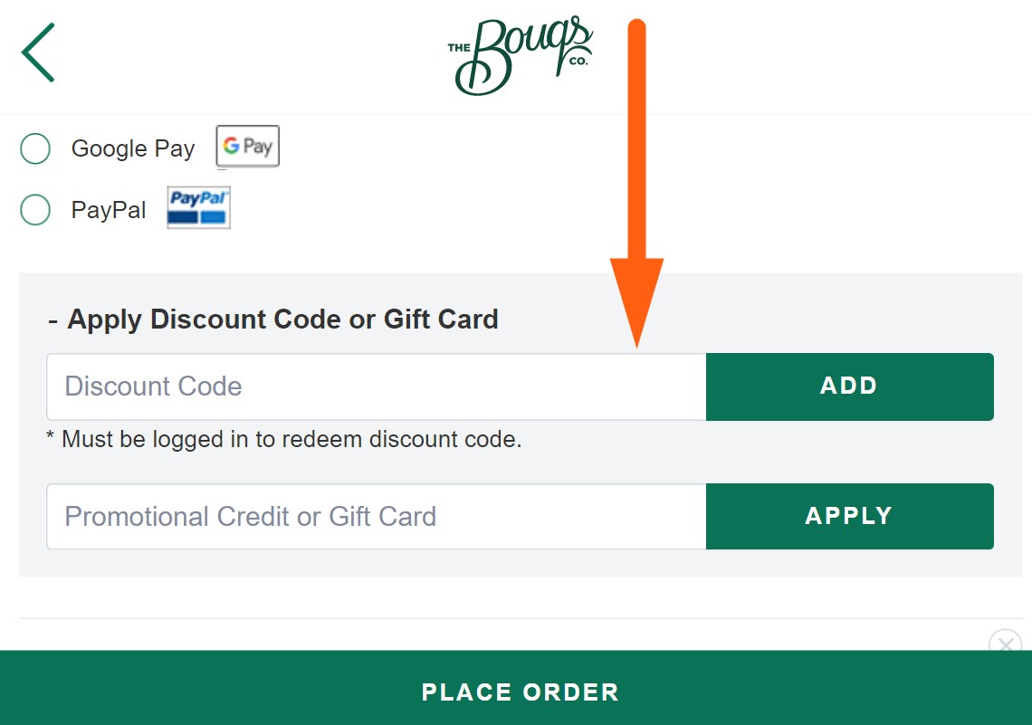 The Bouqs Co Flowers Coupon Code Input