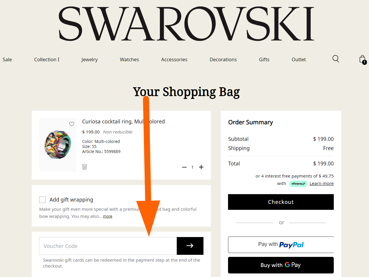 swarovski coupon code
