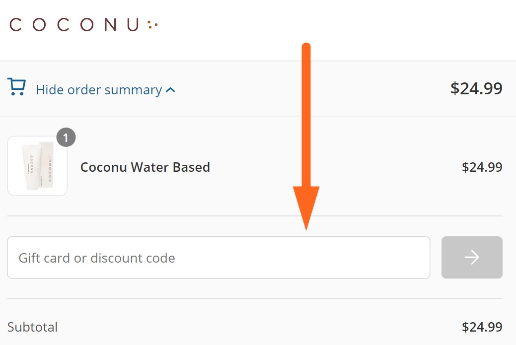 coconu coupon code input