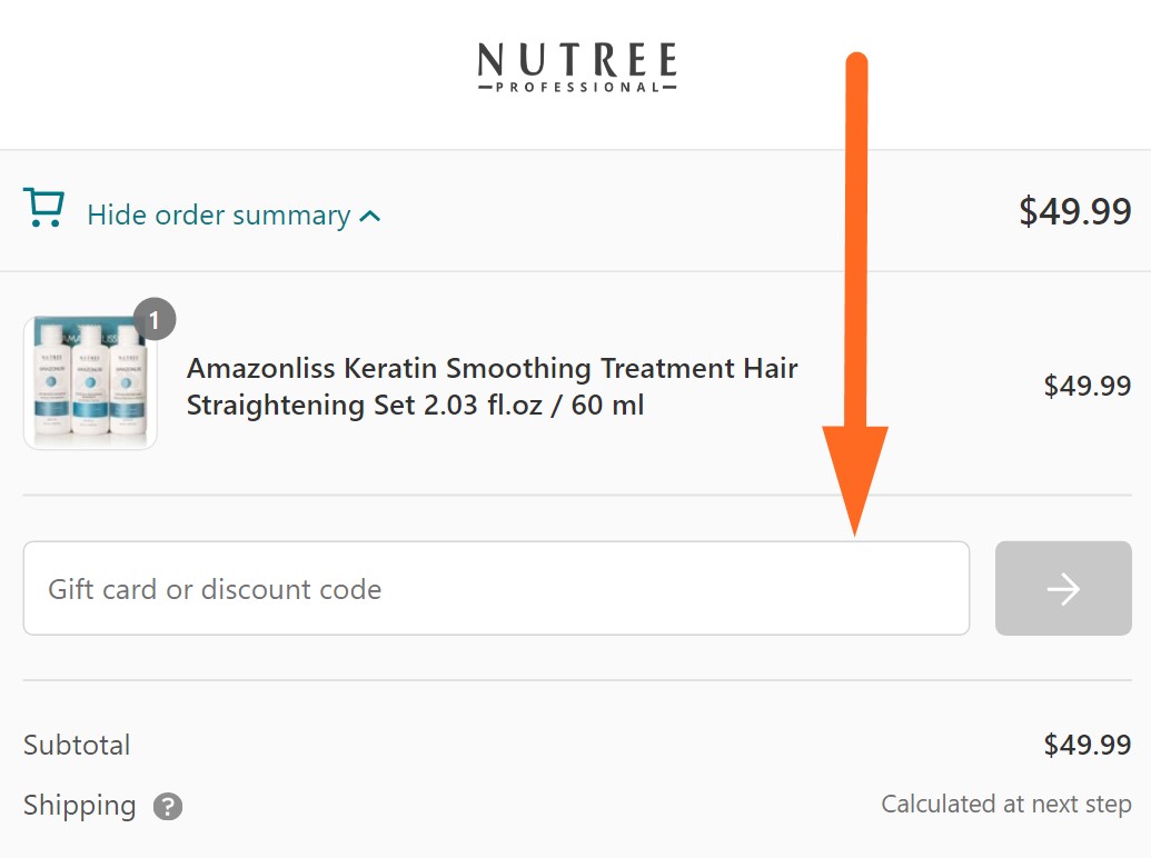 nutree usa coupon code input