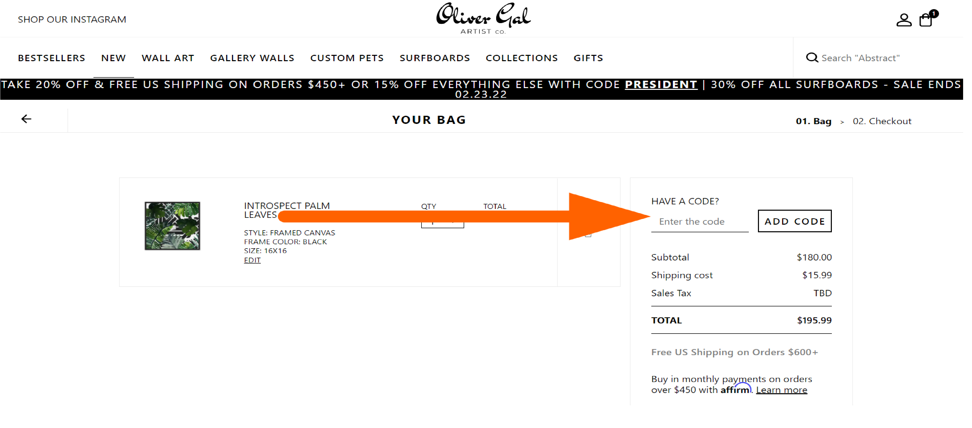 oliver gal coupon code