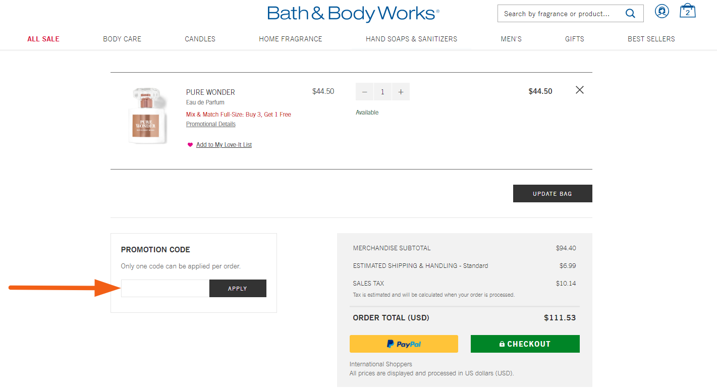 bath and body works promo code