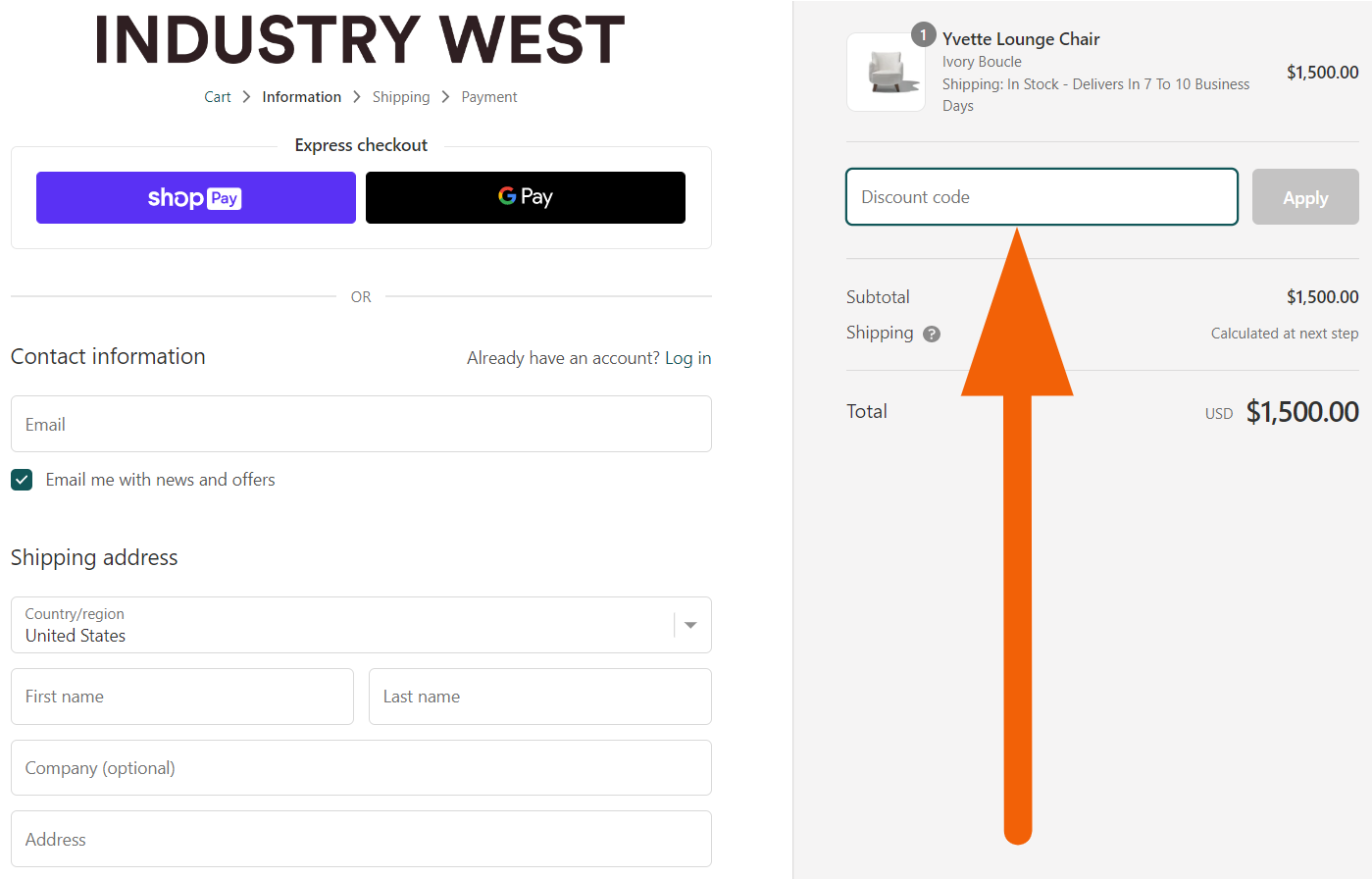 industry west coupon code