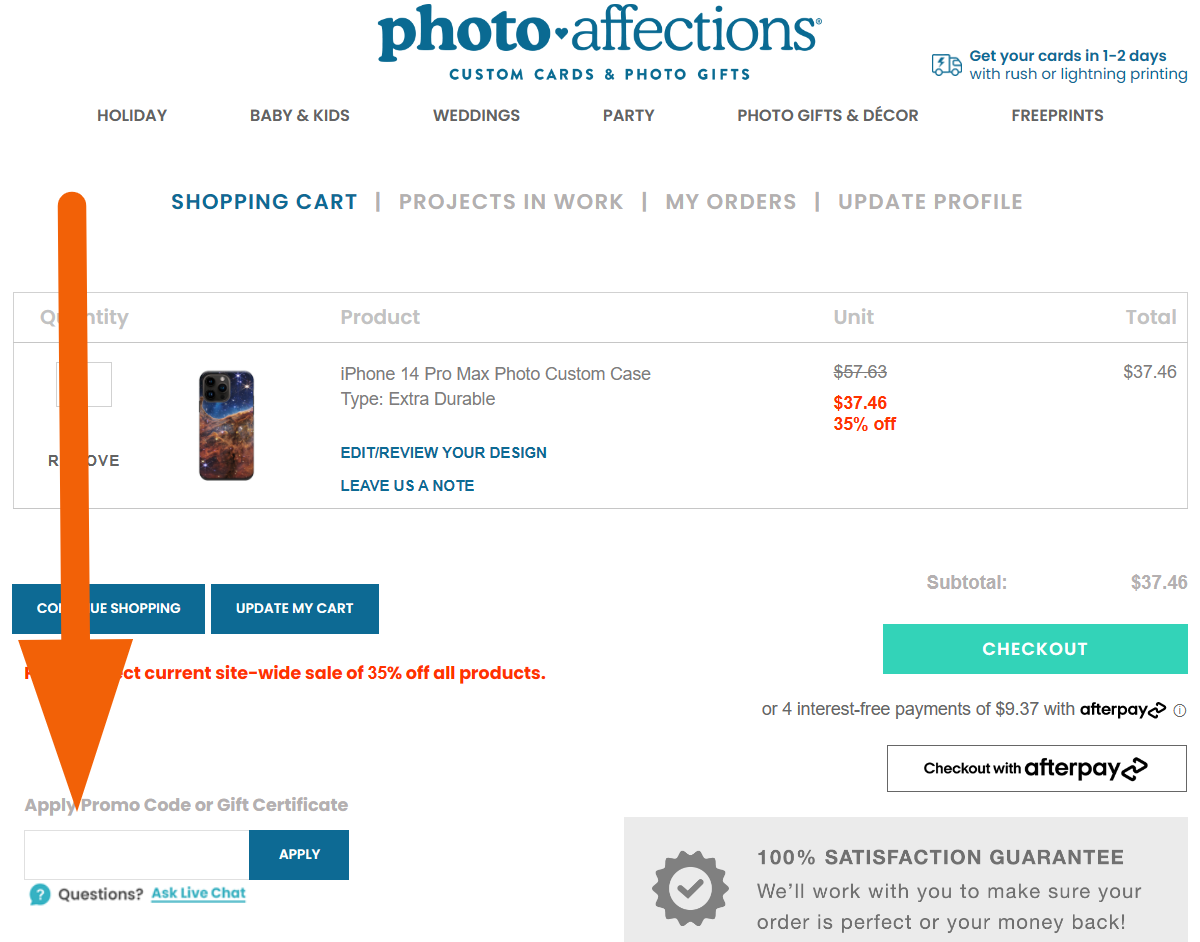 photo affections coupon code